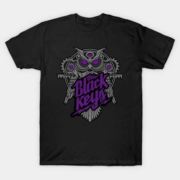 The Black Keys Funky Owl (Purple Accents) T-Shirt by Recondo76